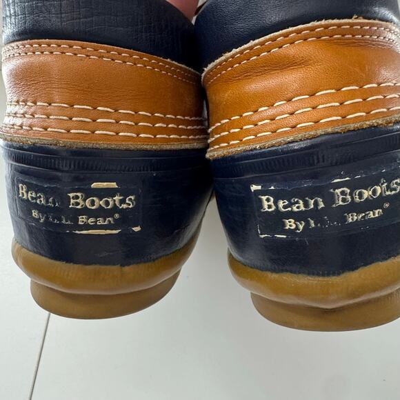 VTG. LL BEAN Women’s Sz 10/Men’s Size 8 Rubber Gum Shoes Made USA Brown Blue - Picture 5 of 11